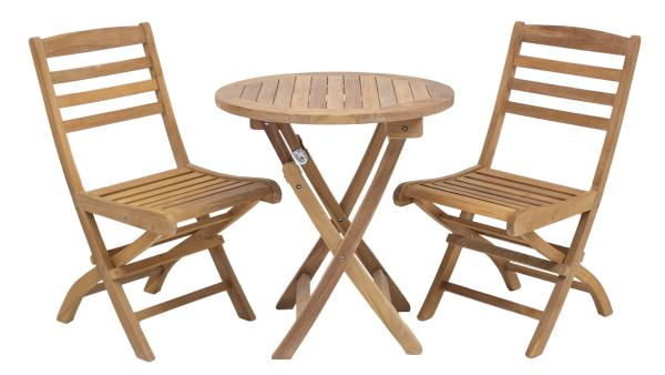 Rundklapptisch aus Teakholz ⌀ 60 cm Höhe 75 cm